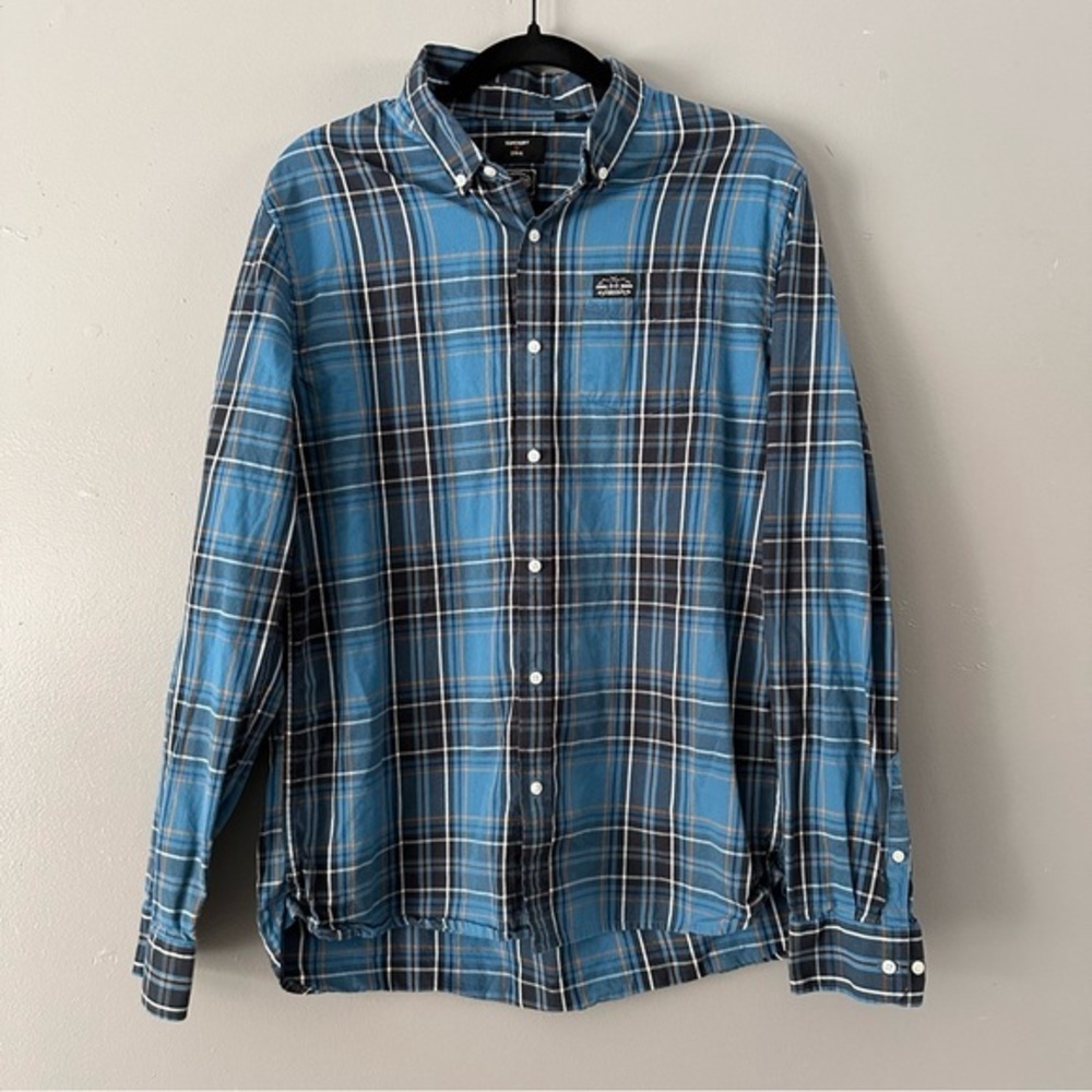 Superdry Kilburn Check Blue‎ Button Down | Blue + Orange + White